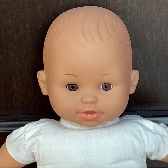 Baby Doll China 1446 Cloth Body White and Blue Outfit Hat Accessories - Picture 4 of 8